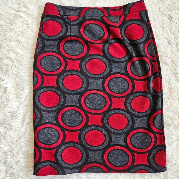 Trisisto Femme Women's Red Bubble Pattern Pull-On Pencil Skirt Size S - Picture 3 of 8